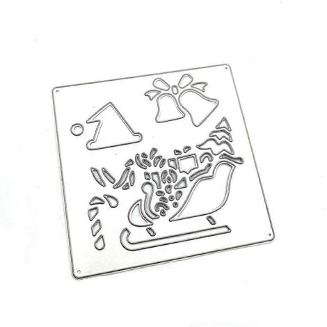 Pochoir métallique traîneau de Noël pour scrapbooking et cartes faites main