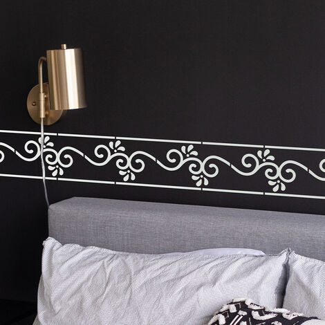 Pochoir, motif floral, parfait pour votre décoration, 40 cm X 15 cm