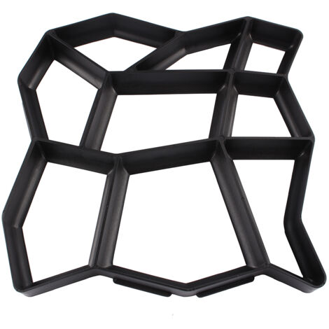 Pochoir pour Allées et Jardins - Moule Pavé Béton 43x43cm - Plastique PP Reutilisable - Black - Kit DIY Terrasse/Patio