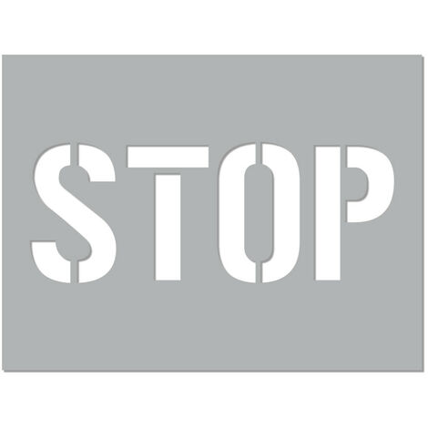 Pochoir STOP (W0230). Pochoir de Marquage au Sol STOP. Pochoir Lettrage Stop. Taille au Choix. PVC. - 1200 x 800 mm