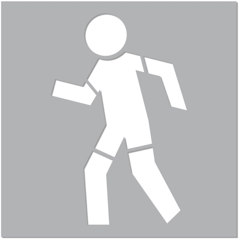 Pochoir Piéton (W0114). Pochoir Voie Piétonne. Taille au Choix. pvc Expansé 5mm. Marquage au Sol Piéton - 800 x 800 mm