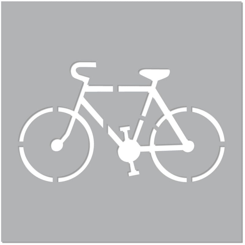 Pochoir Vélo Piste Cyclable (W0201). Pochoir de Marquage au Sol Vélo. Pochoir Piste Vélo. Taille au Choix. pvc. - 300 x 300 mm