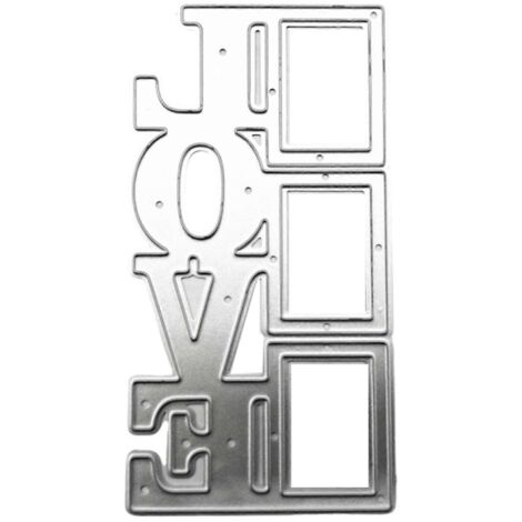 Pochoirs de découpe carrés en métal « Mots d'amour » pour scrapbooking, album photo et cartes à faire soi-même