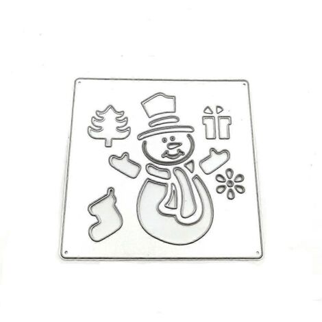 Pochoirs de découpe en métal Bonhomme de neige de Noël pour scrapbooking, cartes et autres créations en papier.