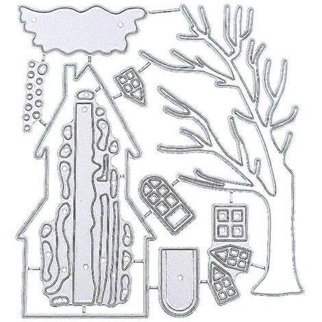 Pochoirs de découpe en métal Château de Neige Maison de Neige pour scrapbooking, albums et cartes en papier.
