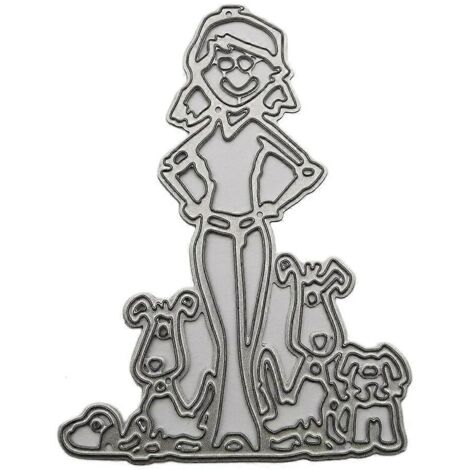 Pochoirs de découpe en métal « Chien femelle » pour scrapbooking, album et cartes à faire soi-même