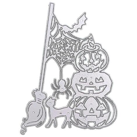 Pochoirs de découpe en métal citrouille d'Halloween pour scrapbooking, cartes et décoration en relief