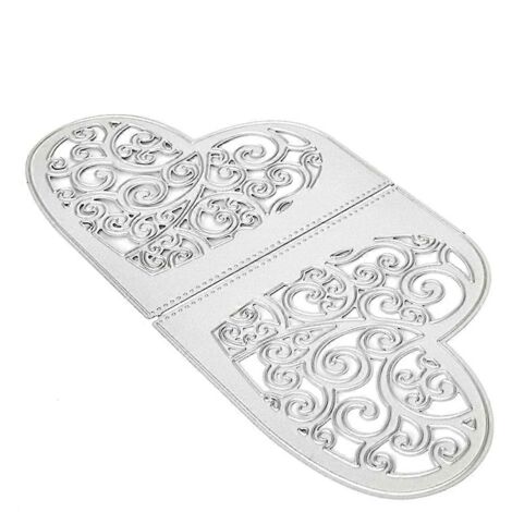 Pochoirs de découpe en métal en forme de cœur pour mariage, scrapbooking, tampons, cartes en papier, gaufrage et décoration.