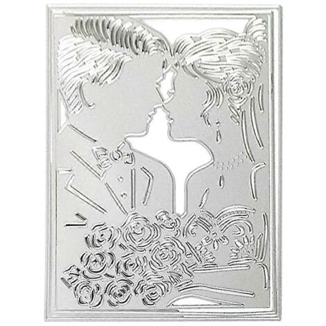 Pochoirs de découpe en métal en forme de couple de roses pour scrapbooking, album et cartes.