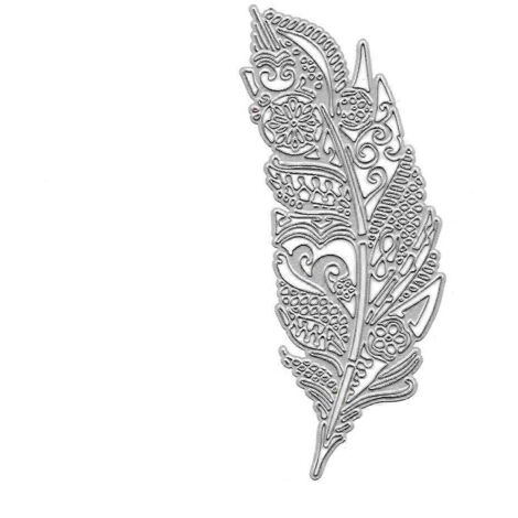 Pochoirs de découpe en métal en forme de feuille de plume pour scrapbooking, tampons et cartes.