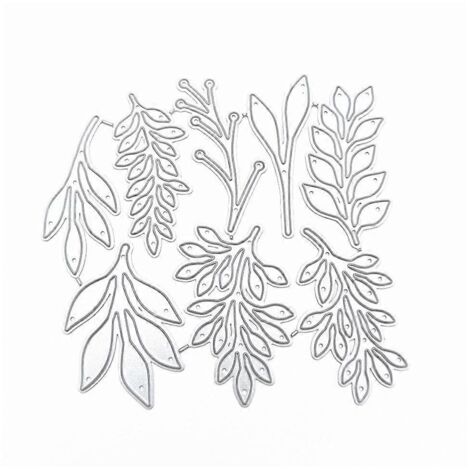 Pochoirs de découpe en métal en forme de feuilles pour scrapbooking, cartes et loisirs créatifs. Moule à gaufrage pour décoration.