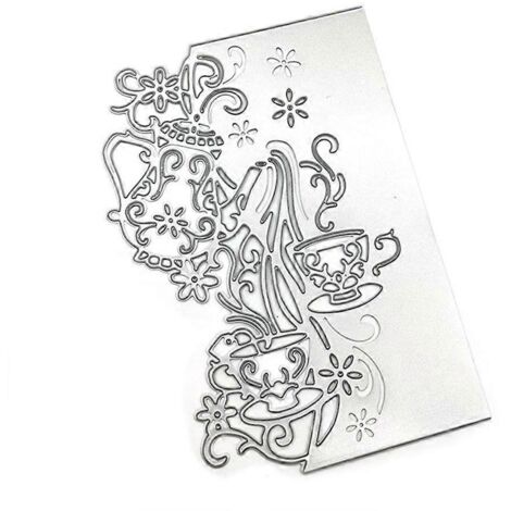 Pochoirs de découpe en métal en forme de fleur en forme de tasse pour scrapbooking, album photo et cartes en papier, moule et décoration en relief