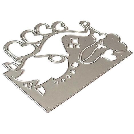 Pochoirs de découpe en métal en forme de gnome de Noël en forme de cœur pour scrapbooking, cartes et loisirs créatifs. Moule à gaufrage pour décoration.