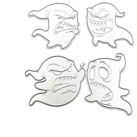Pochoirs de découpe en métal fantôme d'Halloween pour scrapbooking, cartes et loisirs créatifs. Moule à gaufrage pour décoration.
