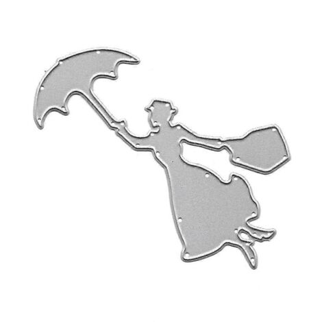 Pochoirs de découpe en métal « Fille parapluie » pour scrapbooking, tampons et cartes.