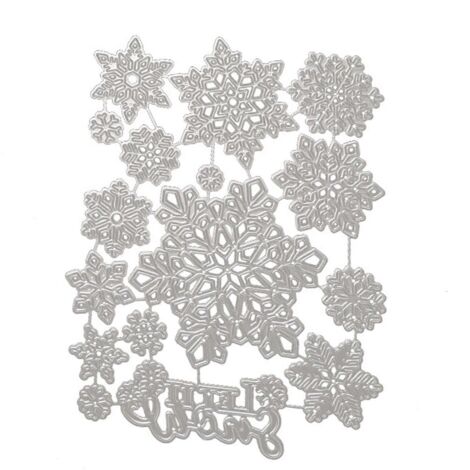 Pochoirs de découpe en métal Flocons de neige de Noël pour scrapbooking, cartes et loisirs créatifs - Moule à gaufrage