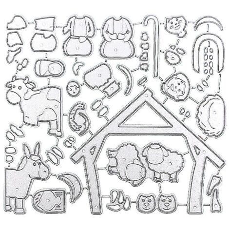 Pochoirs de découpe en métal Jésus de Noël pour scrapbooking et autres projets DIY