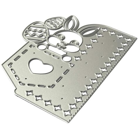 Pochoirs de découpe en métal Lapin de Pâques pour scrapbooking, cartes et loisirs créatifs - Moule à gaufrage