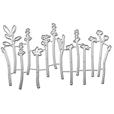 Pochoirs de découpe en métal motif clôture fleurie pour scrapbooking, cartes et loisirs créatifs. Moule à gaufrage pour décoration.