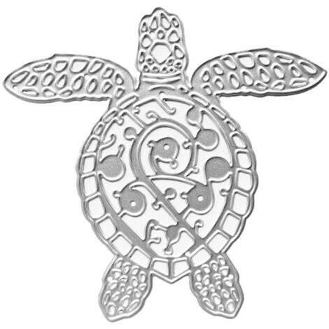 Pochoirs de découpe en métal motif tortue pour scrapbooking, cartes et loisirs créatifs. Moule à gaufrage pour décoration.