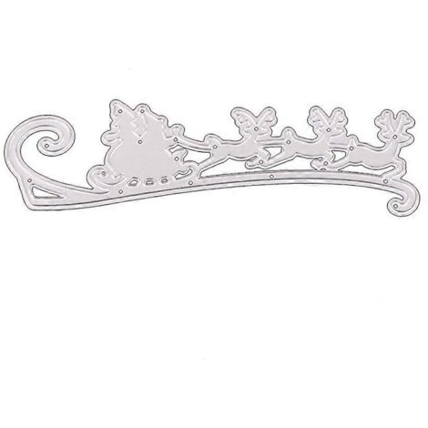 Pochoirs de découpe en métal motif traîneau de Noël pour scrapbooking, cartes et décorations en papier à monter soi-même