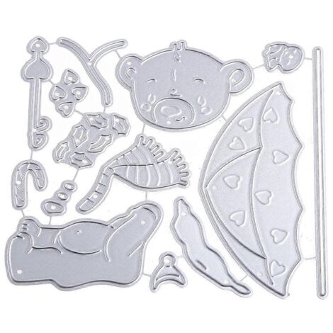 Pochoirs de découpe en métal Ours pour scrapbooking, album DIY, tampon, papier, carte, gaufrage, décoration