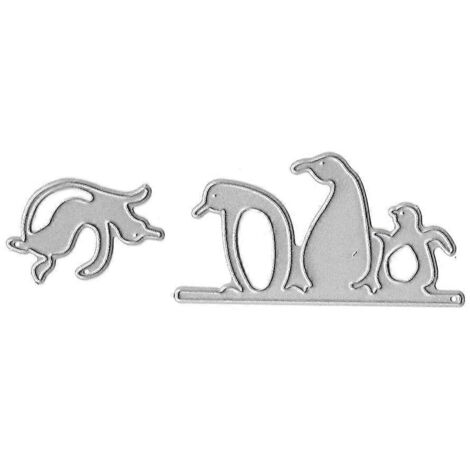 Pochoirs de découpe en métal Pingouin pour scrapbooking, tampons et gaufrages pour cartes et albums.
