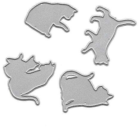 Pochoirs de découpe en métal pour chat, scrapbooking, tampons, cartes à embosser