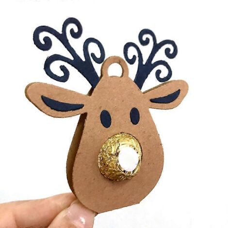 Pochoirs de découpe en métal pour chocolat, motif élan de Noël, pour scrapbooking et autres projets artistiques.