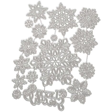 Pochoirs de découpe en métal pour flocons de neige de Noël, gaufrage et création de cartes