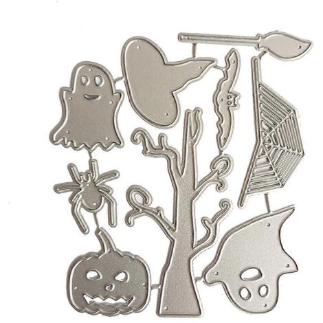 Pochoirs de découpe en métal pour Halloween, pochoirs, modèles de scrapbooking, de cartes et de décorations artisanales en papier à gaufrer