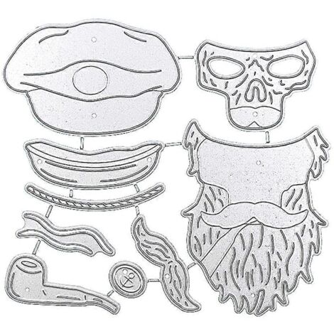 Pochoirs de découpe en métal pour Halloween, squelette de pirate, pochoir, scrapbooking, carte en papier, moule, gaufrage, décoration artisanale