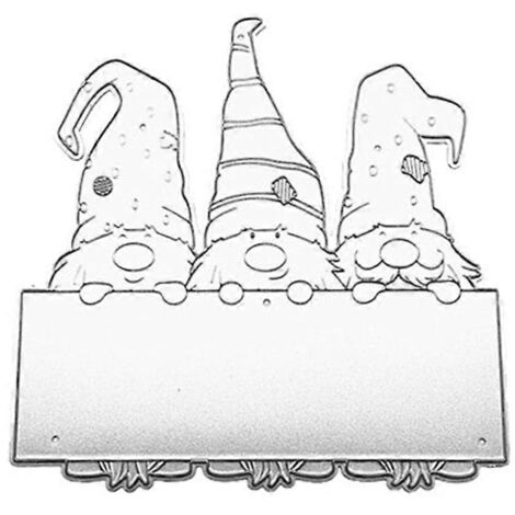 Pochoirs de découpe en métal pour la création de cartes, en forme de gnomes de Noël à embosser.