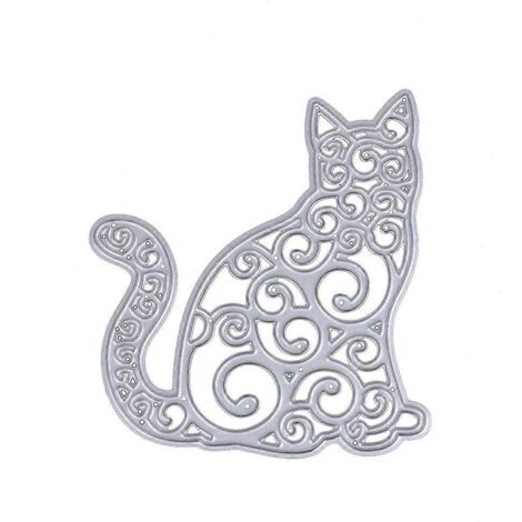 Pochoirs de découpe en métal pour motif chat, animaux, scrapbooking DIY