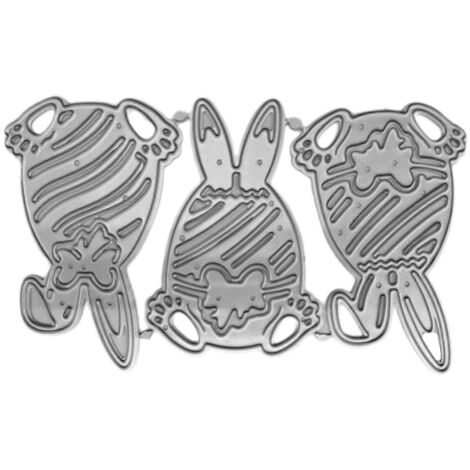 Pochoirs de découpe en métal pour œufs de Pâques et lapins, pour scrapbooking et cartes.