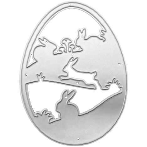 Pochoirs de découpe en métal pour œufs de Pâques, lapins, scrapbooking, cartes et loisirs créatifs. Moule à gaufrage pour décoration.