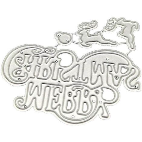 Pochoirs de découpe en métal représentant un élan de Noël, pour scrapbooking et cartes. Moule pour cartes et albums en papier.