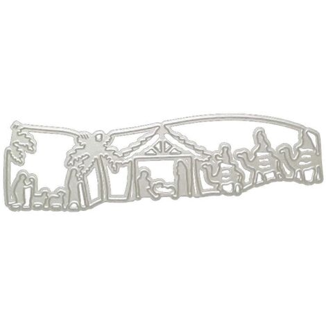 Pochoirs de découpe en métal représentant un paysage désertique, pour scrapbooking, cartes et loisirs créatifs. Moule à gaufrage pour décoration artisanale.