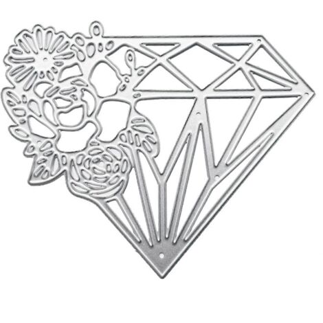 Pochoirs de découpe en métal Rose Diamond pour scrapbooking, cartes et décoration en relief