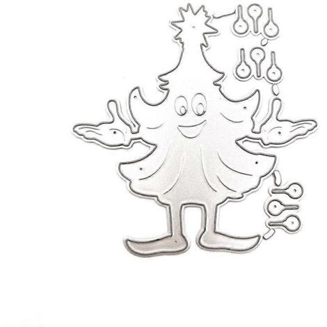 Pochoirs de découpe en métal « Sapin de Noël fier » pour scrapbooking, albums et cartes.