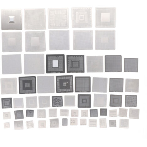 Pochoirs de reballage BGA en acier inoxydable 304, Kit de gabarit de retouche universel pour la réparation de puces informatiques, 60 pièces