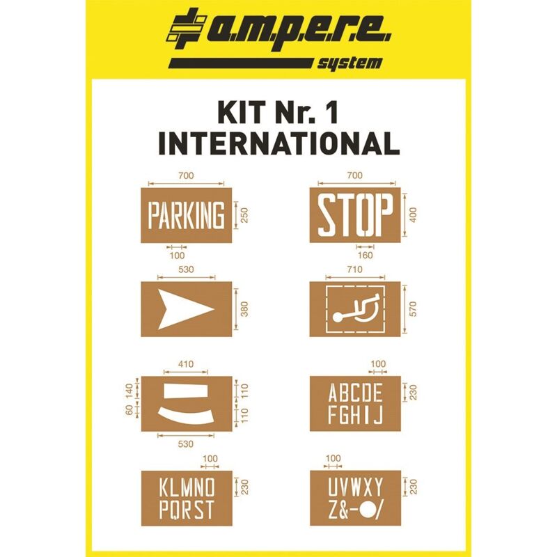 Markal - Pochoirs pour marquage au sol -Kit parking - 8 pochoirs