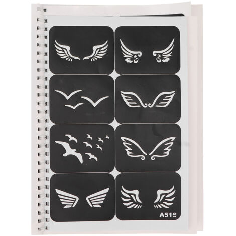 Pochoirs Tatouage Temporaire 147 Motifs, Idéal pour Cosplay, Halloween et Carnaval, Résistant à l'Eau