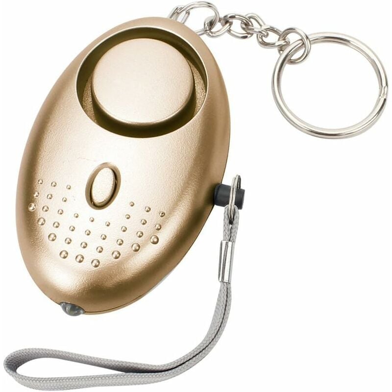 Niceone - Pocket Alarm Personal Alarm 140DB Panic Alarm Flashlight Keychain for Women Girls and Elderly, Gold