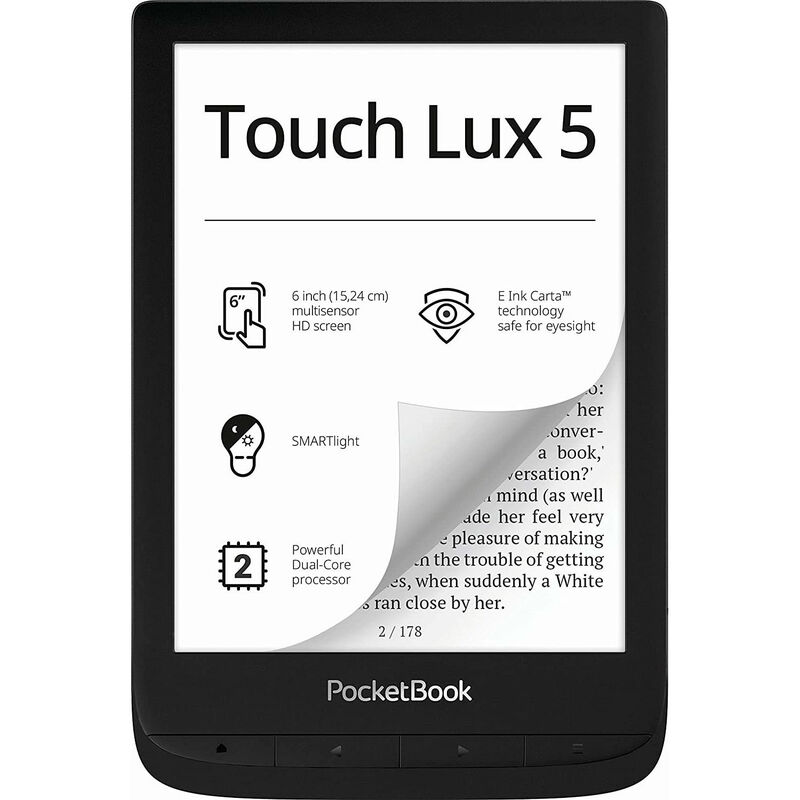 

lux5 negro e-book libro electrónico 6'' e ink táctil hd 8gb ranura microsd - Pocketbook