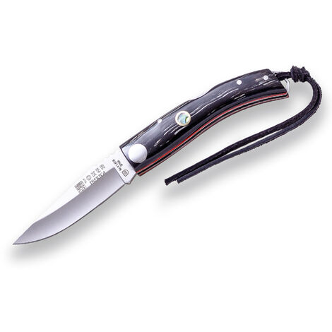 Pocketknife sports Joker Ibérica, 7,5 cm feuille inox MOVA, manche en corne de buffle avec nacre incrustations en mosaïque, 60 gr, NF138 + carte cadeau multi-usages