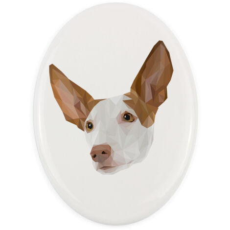 Podenco d'Ibiza, Podenco Ibicenco - un panneau avec une photo et une inscription géométrique par Art-Dog