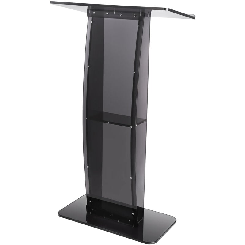Mophorn - Podium en acrylique de 47 po de hauteur support transparent avec large surface de lecture et étagère de rangement, chaire sur pied pour