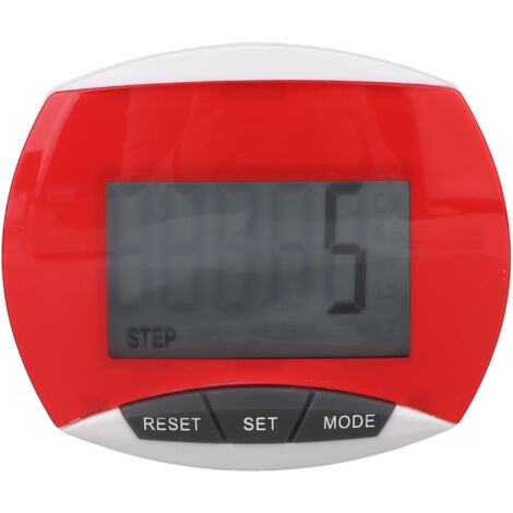 Podomètre Sportif Professionnel Compteur de Pas avec Clip Rouge, Mesure Distance et Calories