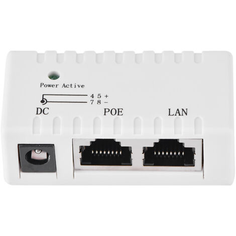 PoE-Injektor-Splitter für LAN-Netzwerke, Power-over-Ethernet-Adapter, Weiß